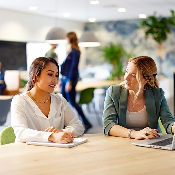 female colleagues talking
